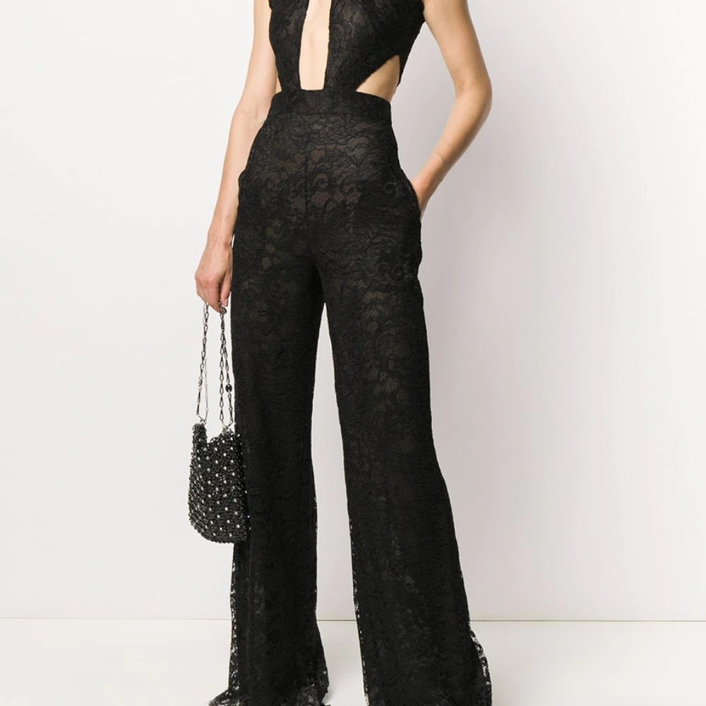 Dundas Revolve Vogue Black lace cut out jumpsuit - Picture 8 of 8